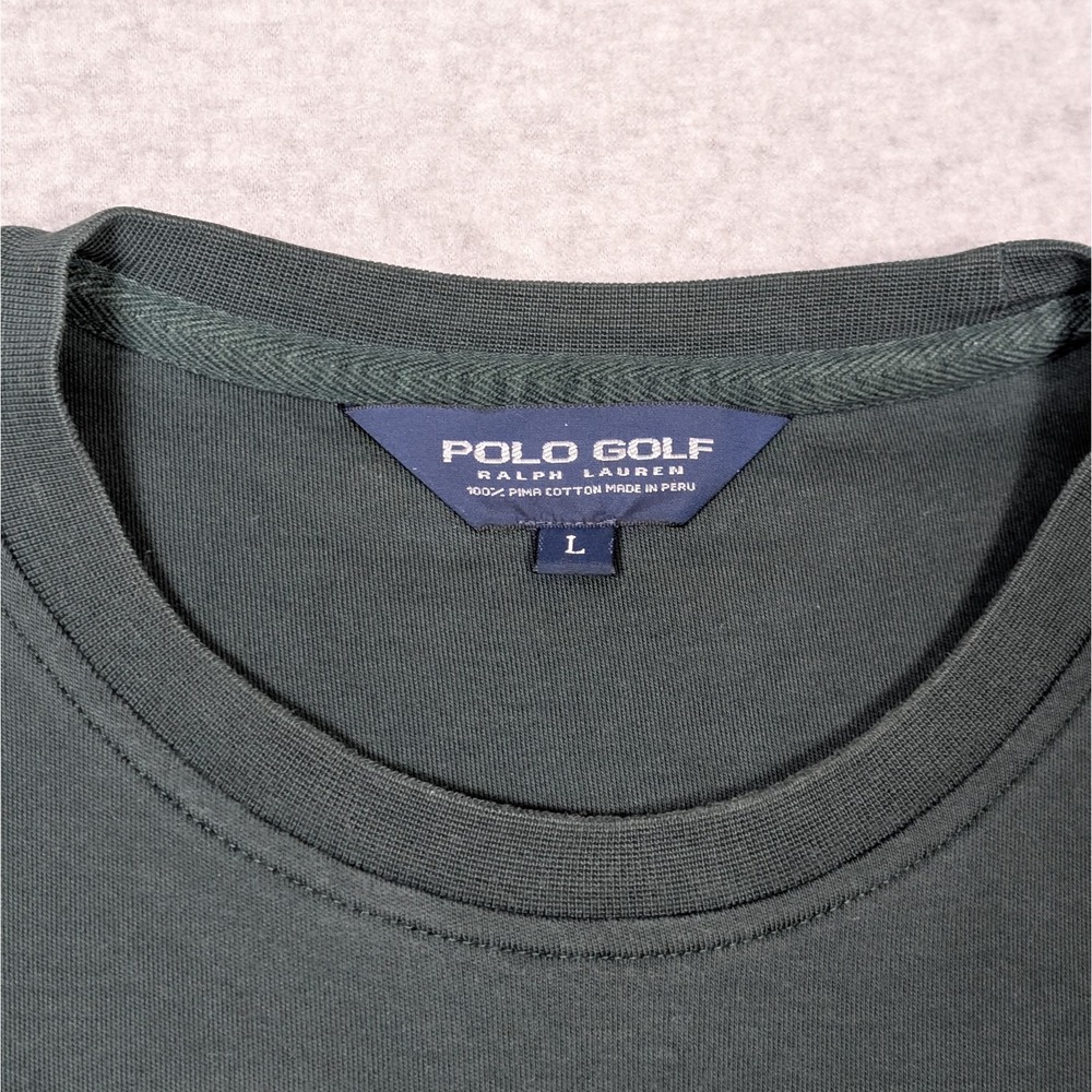 Vtg Polo Golf Ralph Lauren Pima Cotton Sweatshirt Mens Large Green Crewneck - Picture 3 of 7